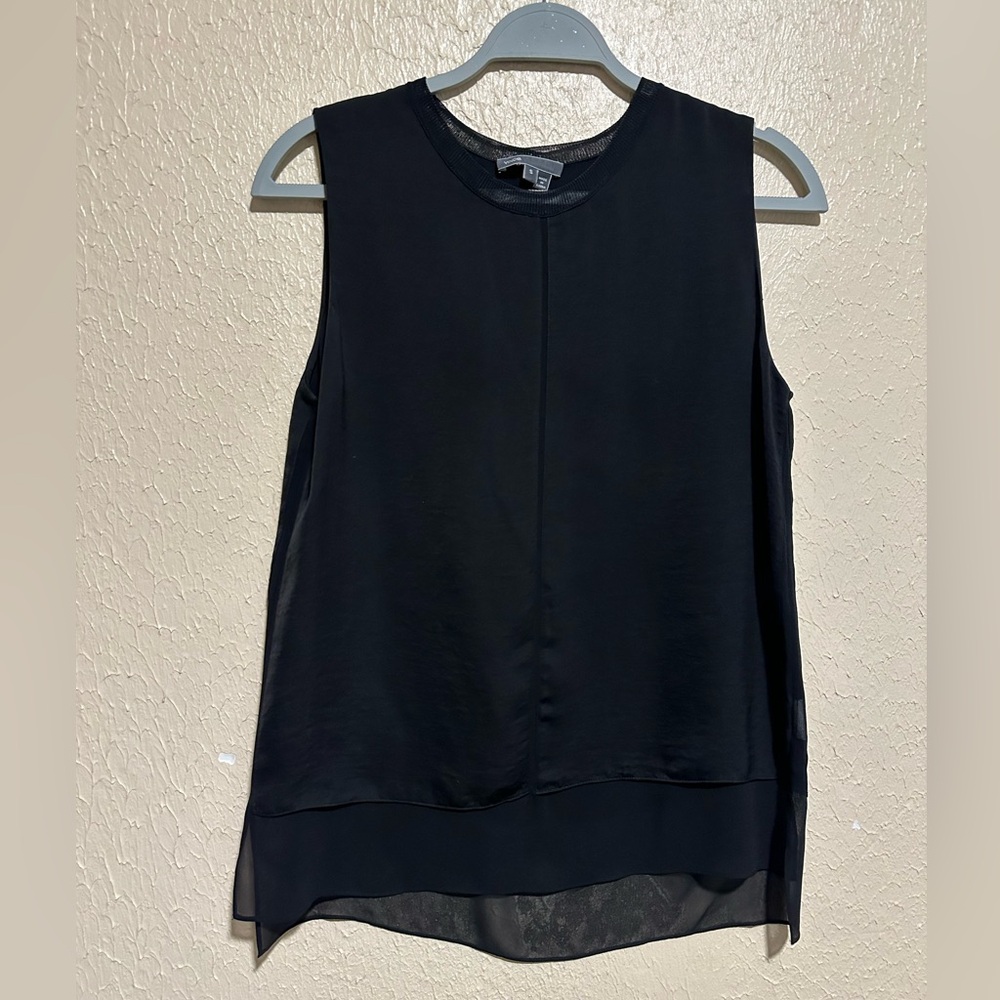 Vince Tank Size Small Silk Blend Sleeveless Black